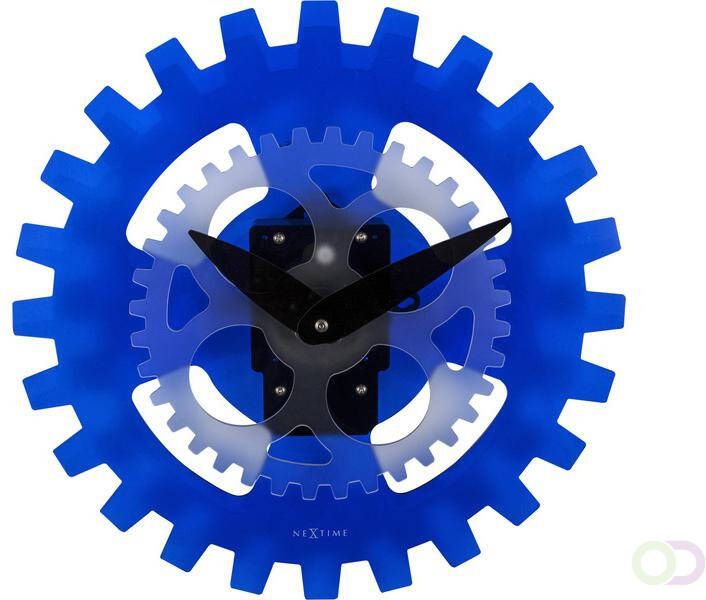 NeXtime Wandklok Gears Ã35 acryl blauw